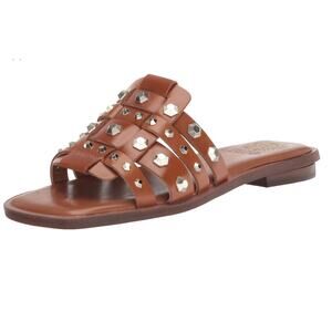 Vince Camuto Neverna Studded Slide Sandal Canyon Leather Sz 6.5 NIB Edgy Details